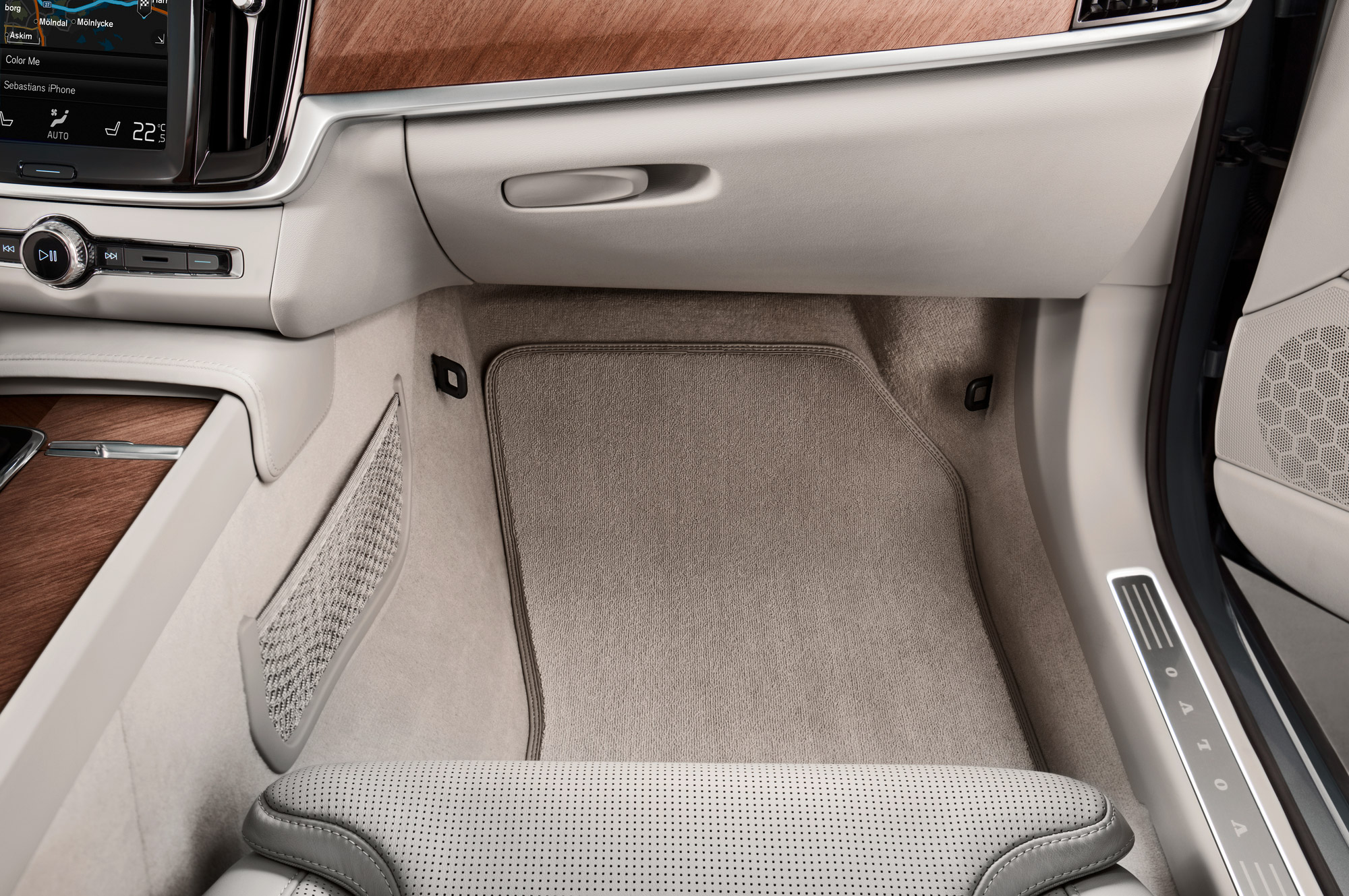 Auto Fußmatten Leder für Volvo S90 2016-2023(LHD), FussMatten