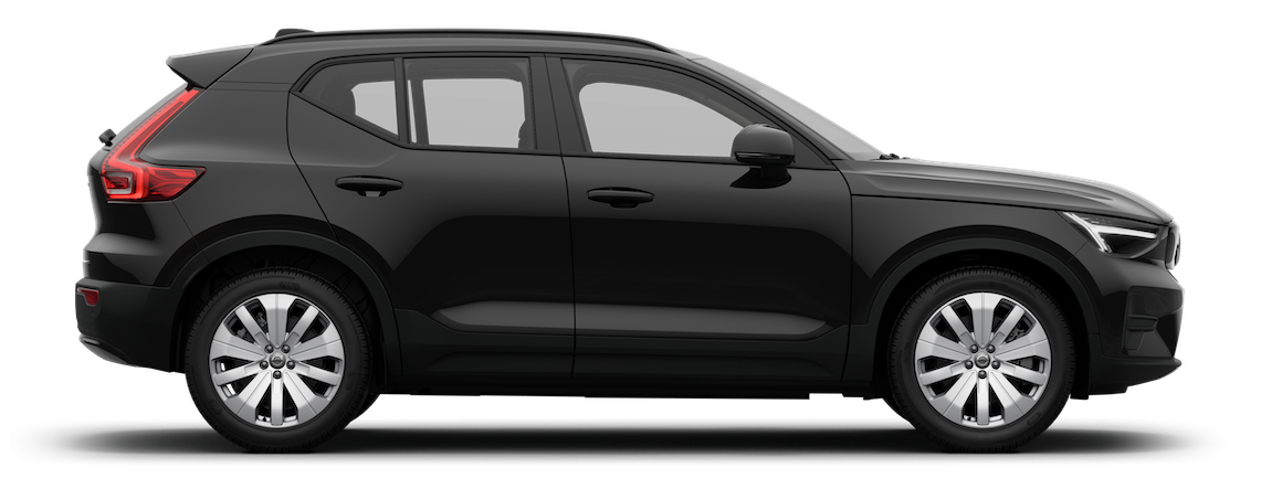 seitliche Ansicht eines Volvo EX40, Farbe: schwarz