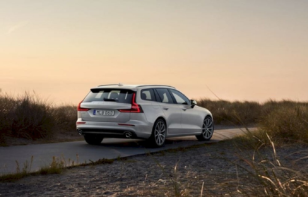 Grauer Volvo in der Natur.